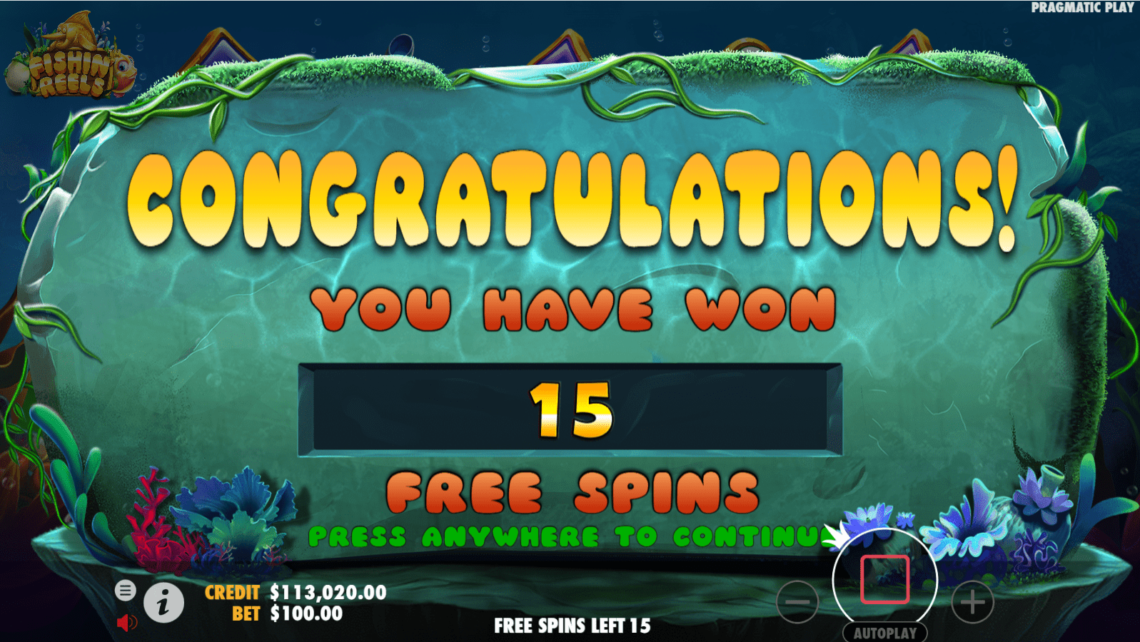Play Fishin' Reels slot for free on Social Tournaments