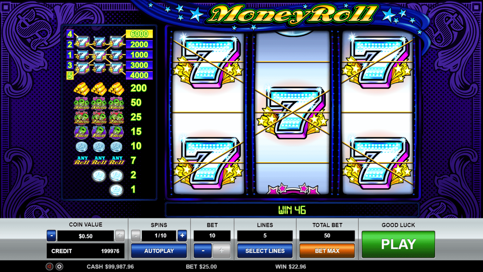 Play Money Roll online slot for free on Social Tournaments