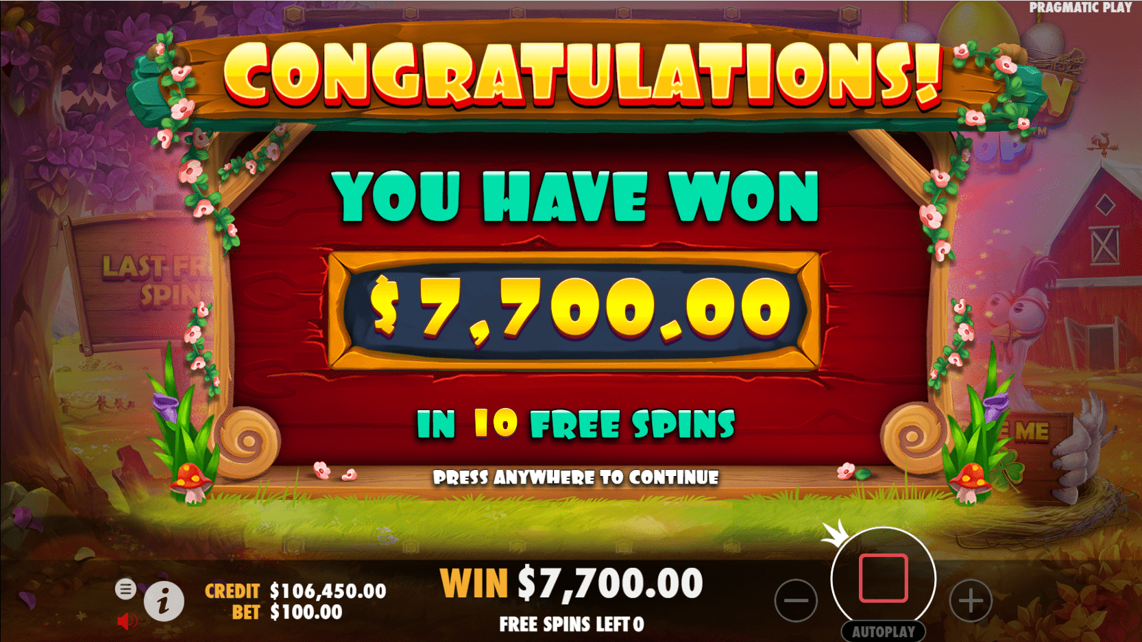 Play Chicken Drop online slot for free on Social Tournaments