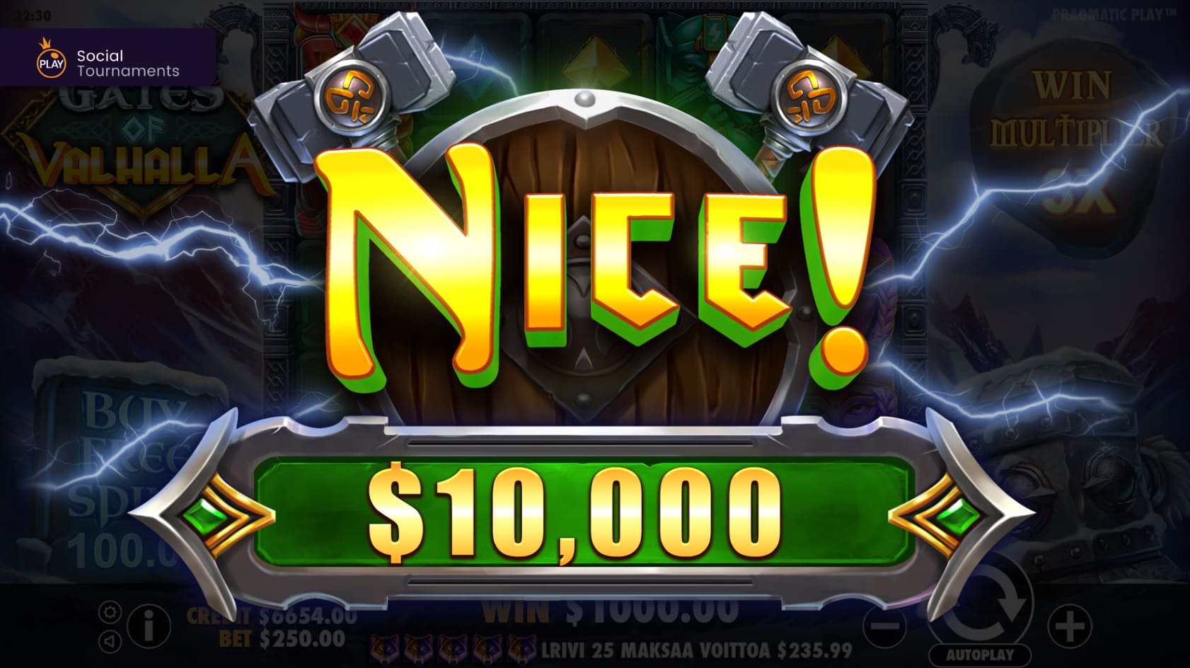 Play the Gates of Valhalla Slot for free at Social Tournaments